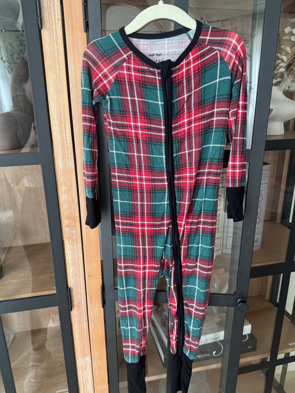 Little Sleepies Christmas Tartan Zippy bamboo christmas plaid convertible footie